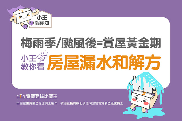 圖解/梅雨季、颱風後是賞屋黃金期?小王教你看房屋漏水和解方|實價登錄比價王